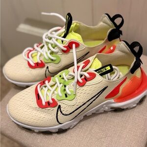 Nike Kids Sneakers - Cream, Orange, and Neon Green